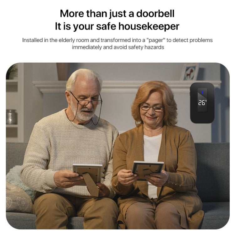 C303B One to One Home Wireless Doorbell Temperature Digital Display Remote Control Elderly Pager, US Plug, EU Plug, UK Plug C303B One to One Home Wireless Doorbell Temperature Digital Display Remote Control Elderly Pager, US Plug, EU Plug, UK Plug